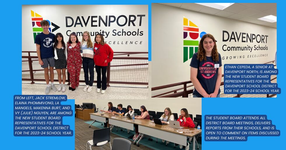 Davenport Community School District welcomes new Student Board Members.