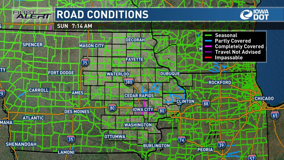 Eastbound and westbound lanes blocked on I-80 at Iowa Highway 1 after crash