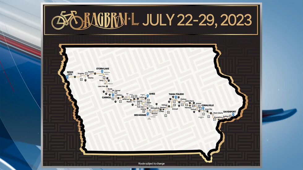 Before the 50th RAGBRAI ride ends in Davenport it will make its way from Coralville through...