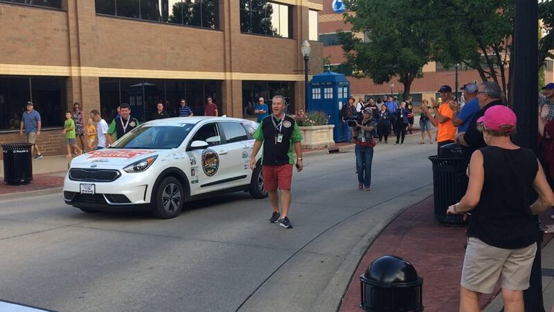 HR Cook and Tom Rauen arriving in Dubuque on Monday, September 25, 2017.